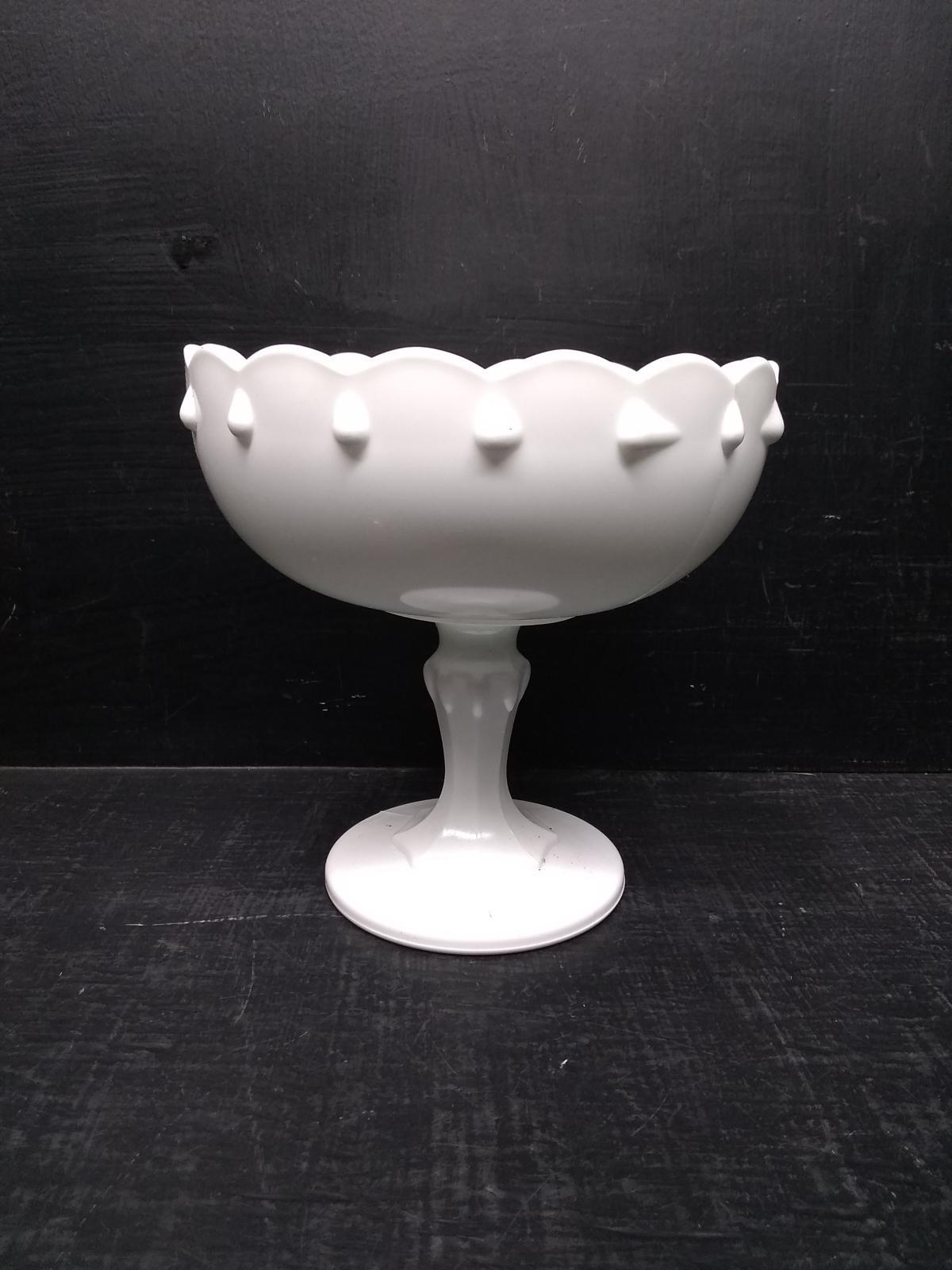 Vintage Milk Glass Teardrop Compote