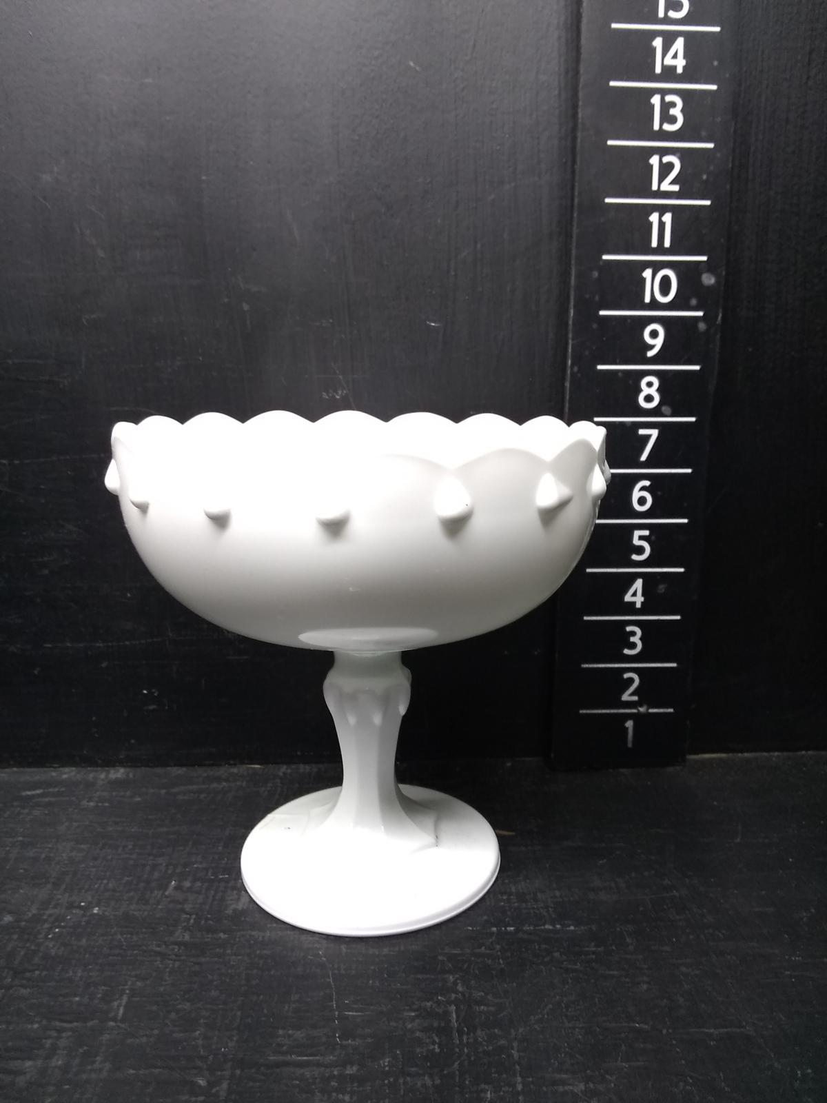 Vintage Milk Glass Teardrop Compote