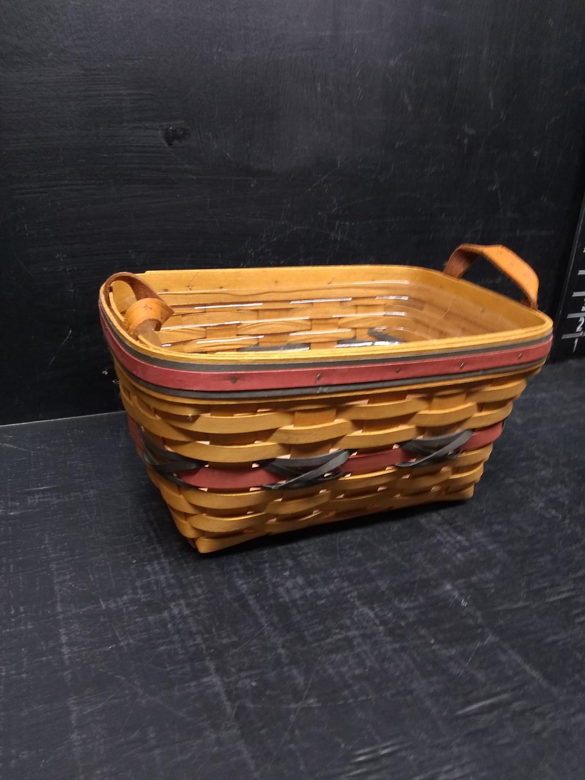 Longaberger Leather Handle Basket