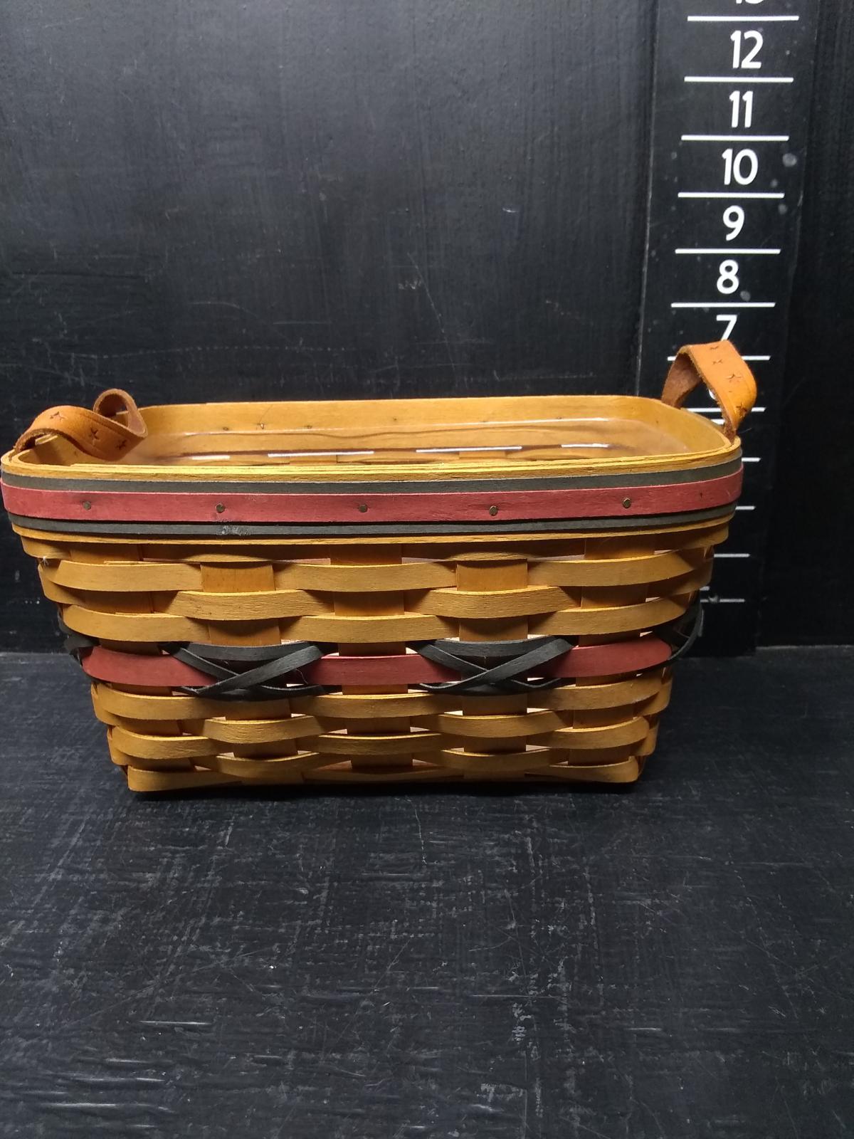 Longaberger Leather Handle Basket