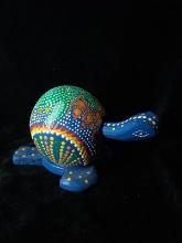 Day Of The Dead Painted Wooden Bobble Head Turtle