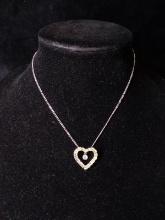 Rhinestone Heart Pendant w/ Chain