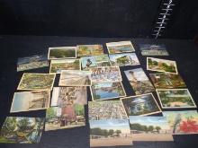 Collection 25 Assorted Linen Postcards