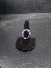 Jewelry-Ring Polished Stone Blue Sapphire Size 9