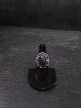 Jewelry-Ring with Polished Stone-Blue Sun Stone size 7