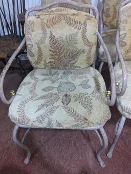 Collection 4 Upholstered Metal Patio Chairs