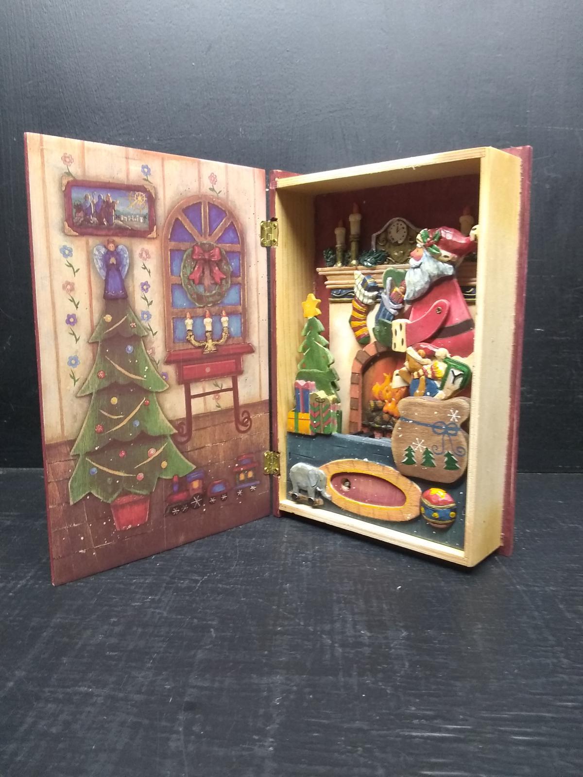 Wooden "The Night Before Christmas" Book Music Box