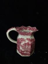 Vintage Red Transferware Creamer