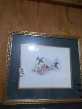 Framed and Matted Print-Hummingbirds