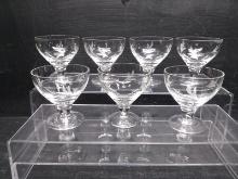 Collection 7 Vintage Etched Stemmed Brandy