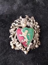 Vintage Lion Shield Pendant