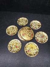 Vintage Japan Pressed Paper Coaster Set