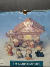 8 Pc Lighted Nativity Set