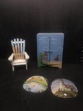 Assorted Hand Painted Beach Novelty Furniture and Seashells