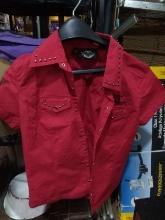 Harley Davidson Women's Med Red Studded Shirt