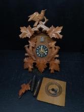 Vintage Carved Black Forest Coo Coo Clock with Weights