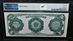 RARE $5 TREASURY NOTE - SERIES 1891 PMG 64  CHOICE UNCIRCULATED - LARGE SIZ