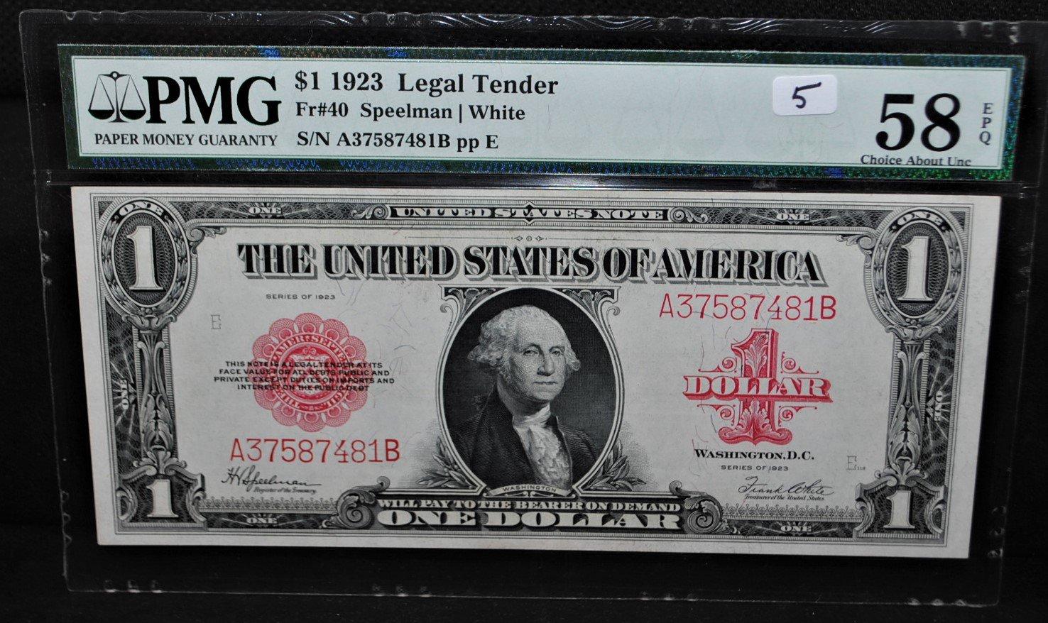 4 "VERY RARE - RED SEAL" $1 LEGAL TENDER - 1923