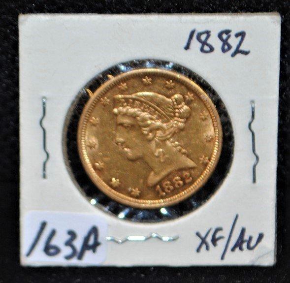 SCARCE 1882 $5 LIBERTY GOLD COIN