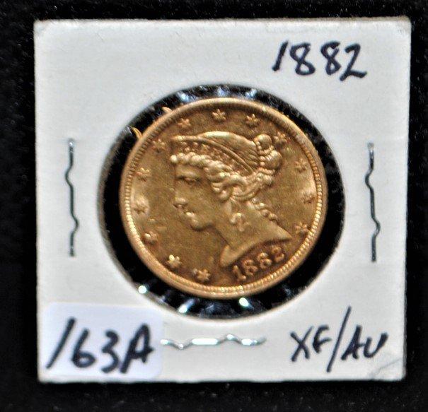 SCARCE 1882 $5 LIBERTY GOLD COIN