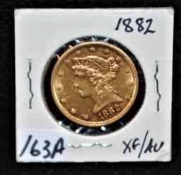 SCARCE 1882 $5 LIBERTY GOLD COIN