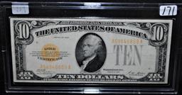 SCARCE $10 GOLD CERTIFICATE -SERIES 1928