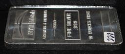 NTR METALS 10 TROY OZ .999 FINE SILVER BAR