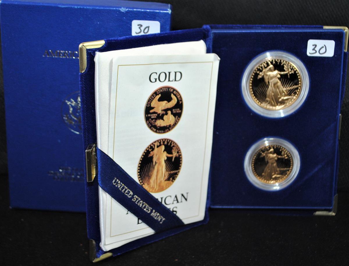 RARE 1987 2-PIECE "PROOF" AMERICAN GOLD EAGLE SET