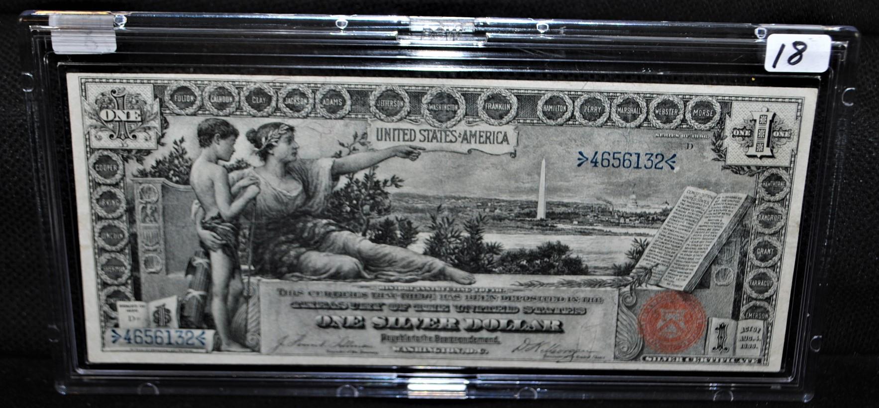 RARE $1 "EDUCATIONAL" SILVER CERTIFICATE - 1896