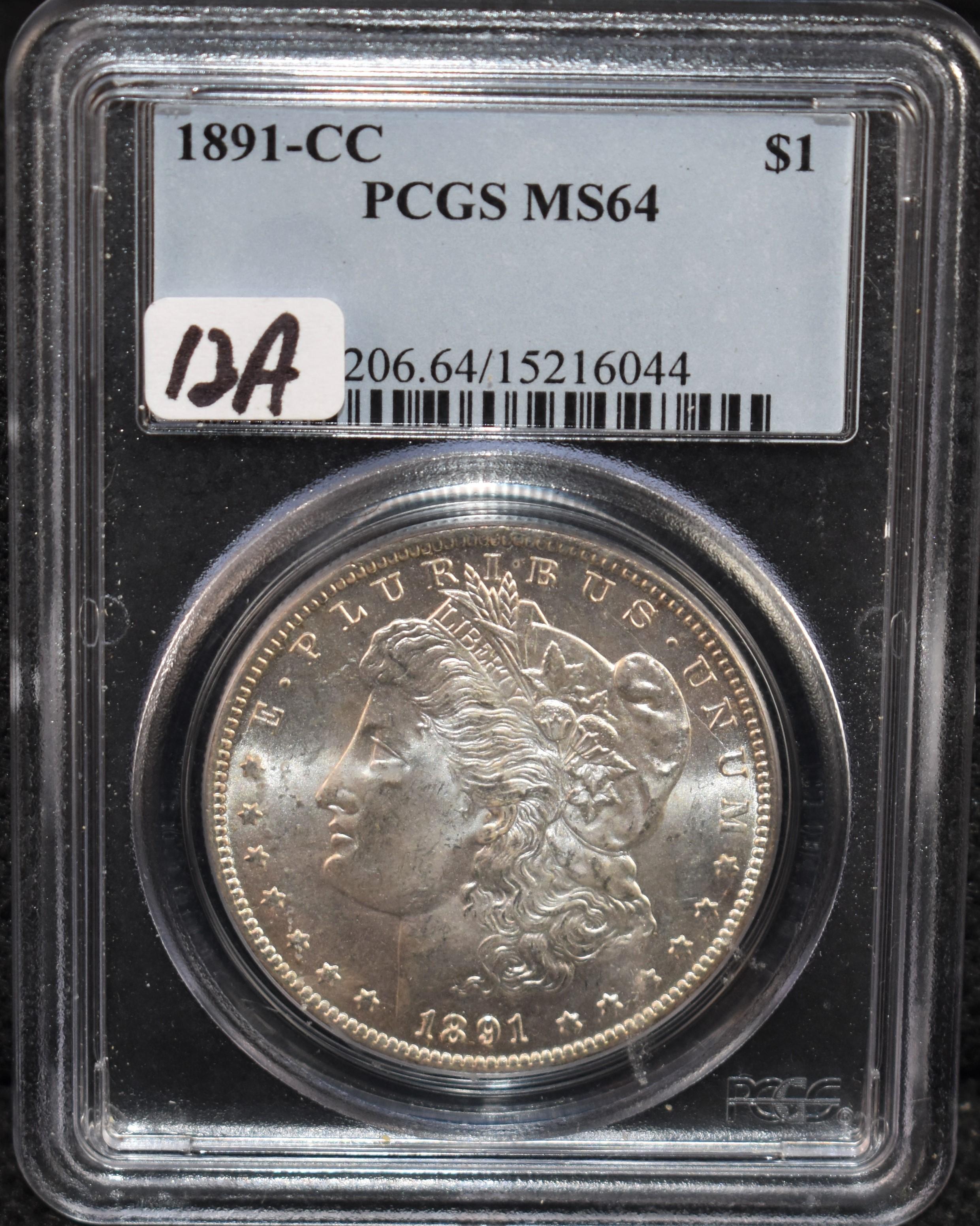 1891-CC MORGAN DOLLAR - PCGS MS64