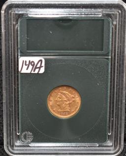 1852 $2 1/2 XF LIBERTY GOLD COIN