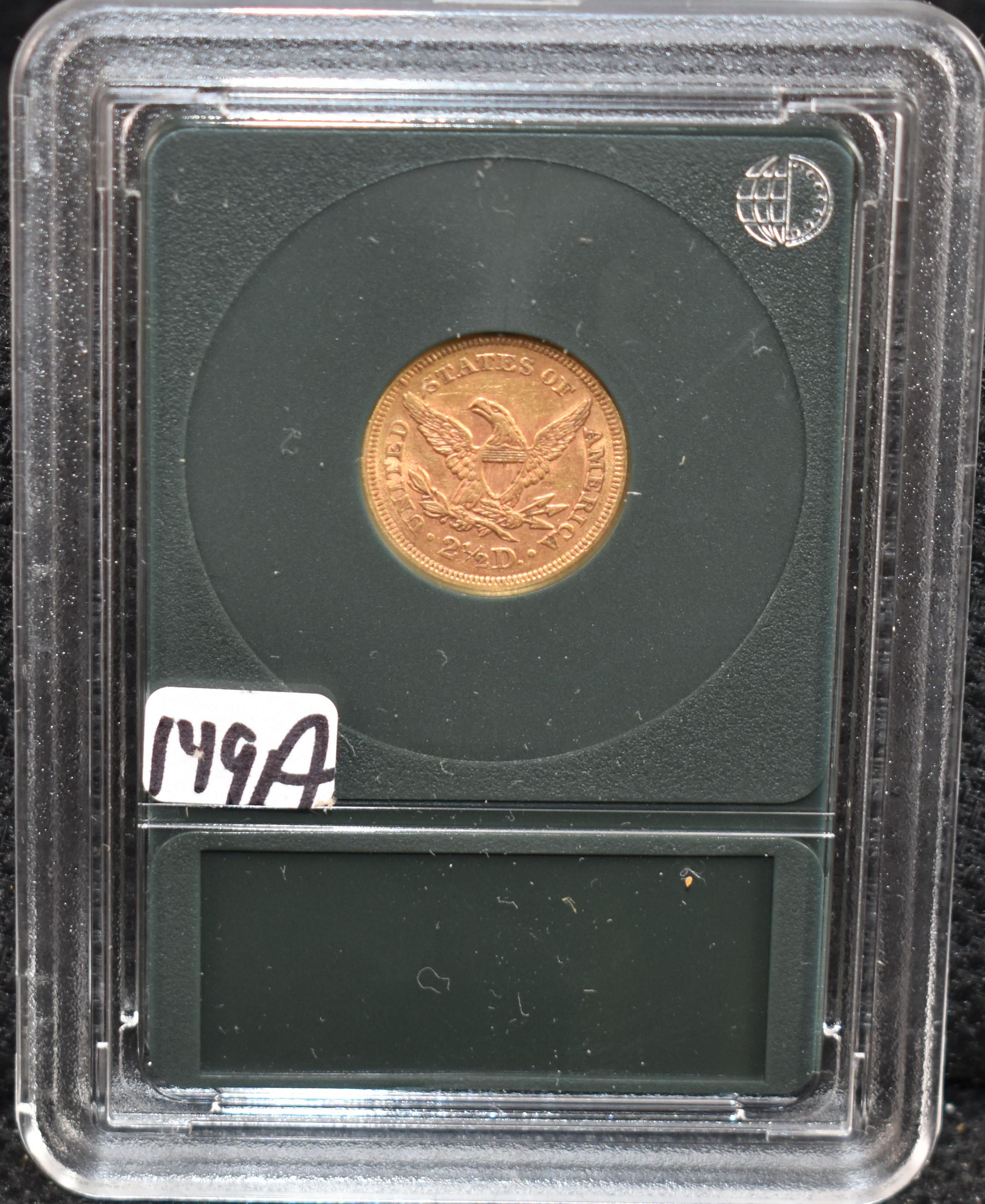 1852 $2 1/2 XF LIBERTY GOLD COIN