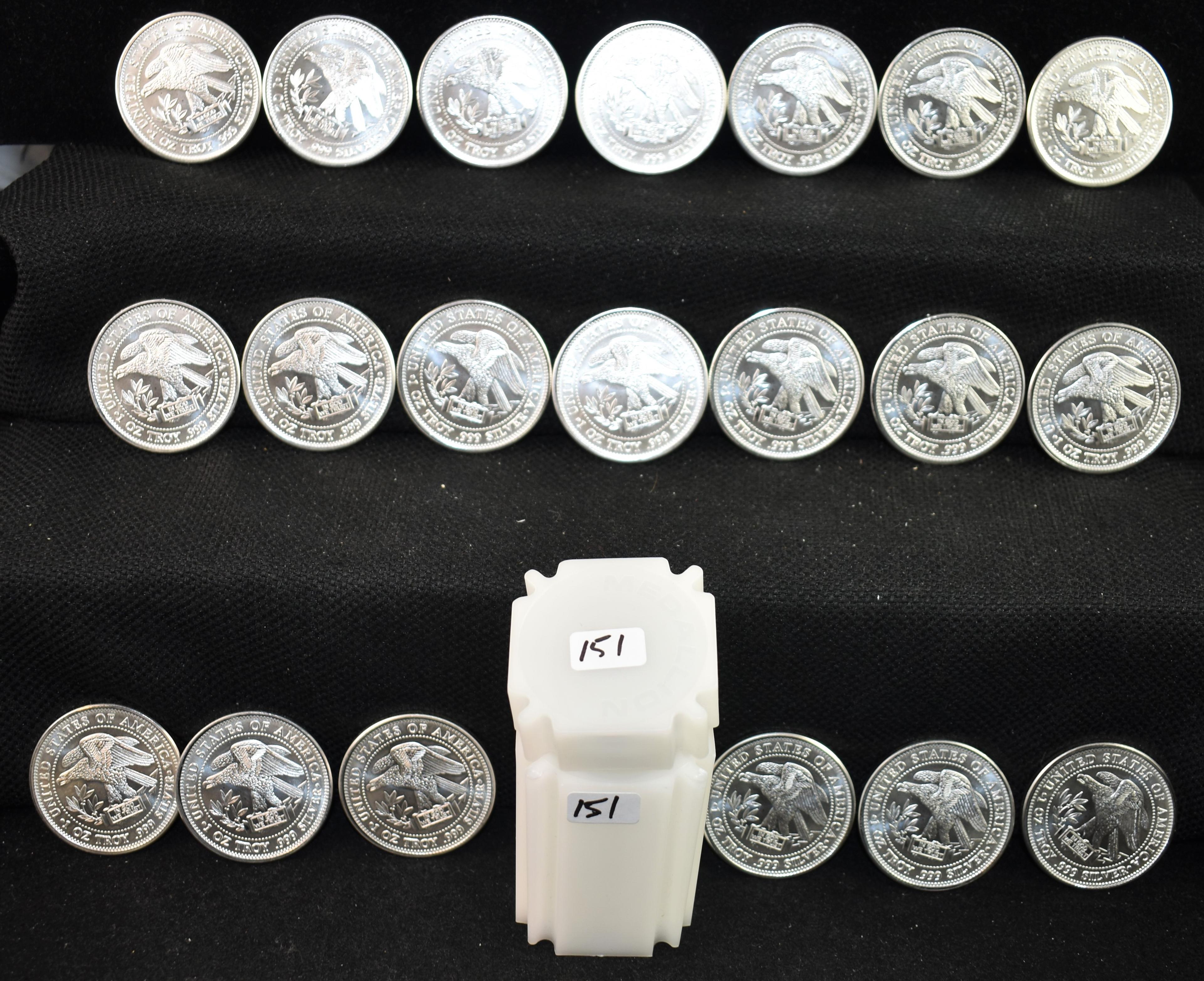 20 ONE TROY OZ 999 FINE SILVER TRADE UNITS