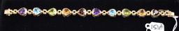 LADIES 10.44CTTW MULTI COLORD GEMSTONE BRACELET