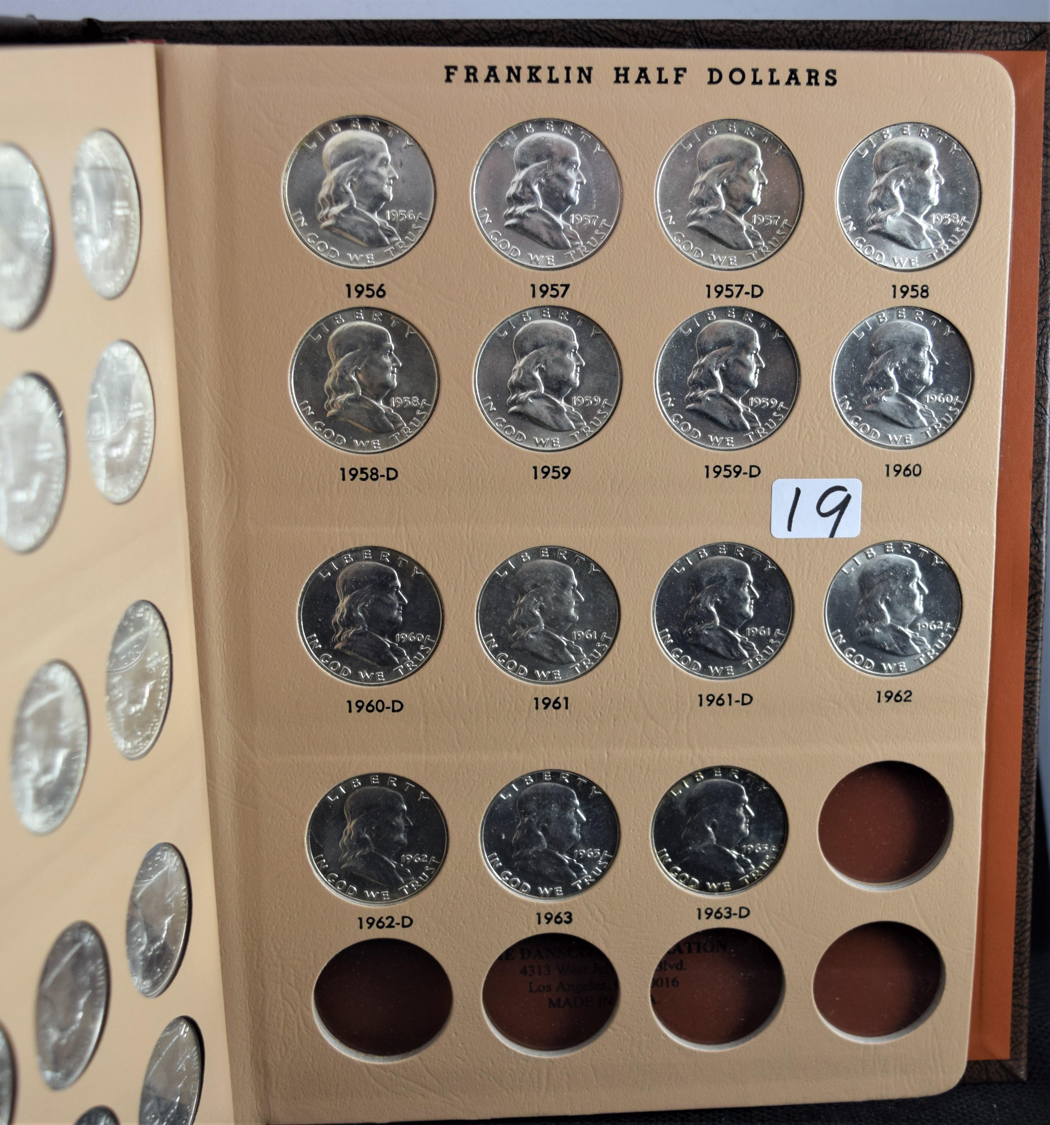 35 CHOICE UNC FRANKLIN HALF DOLLAR SET 1948-1963