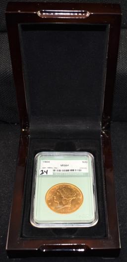 1904 $20 LIBERTY GOLD DOUBLE EAGLE - NTC MS64