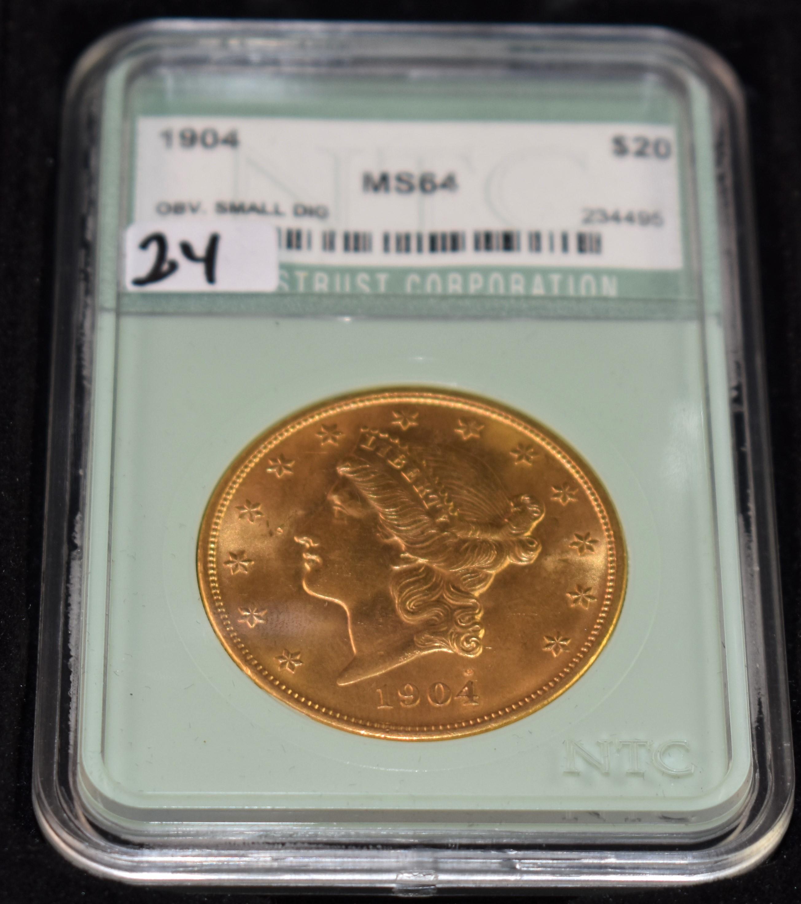 1904 $20 LIBERTY GOLD DOUBLE EAGLE - NTC MS64