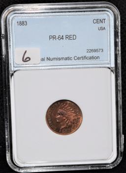 1883 INDIAN HEAD PENNY - NNC PR-64 RED