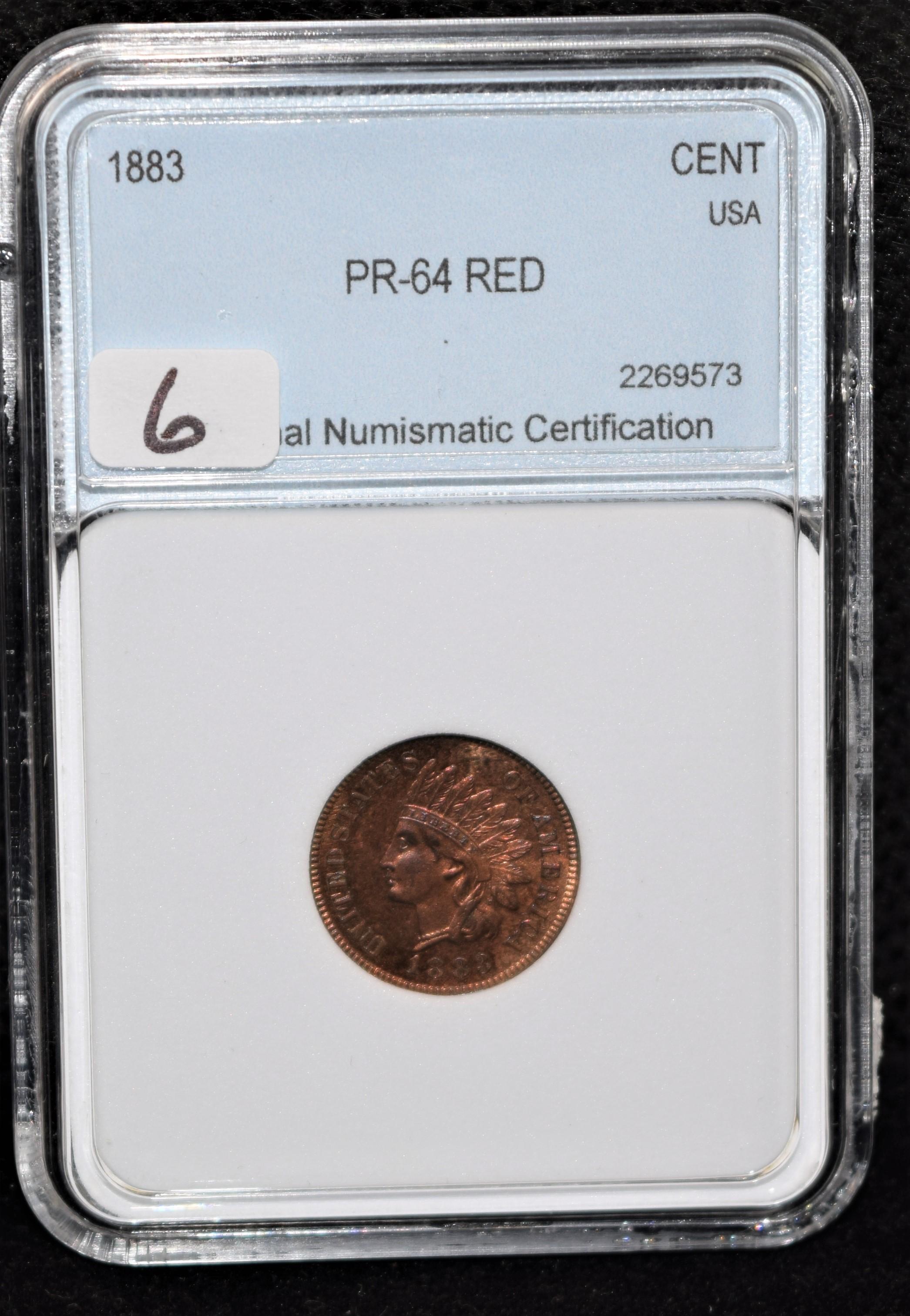 1883 INDIAN HEAD PENNY - NNC PR-64 RED