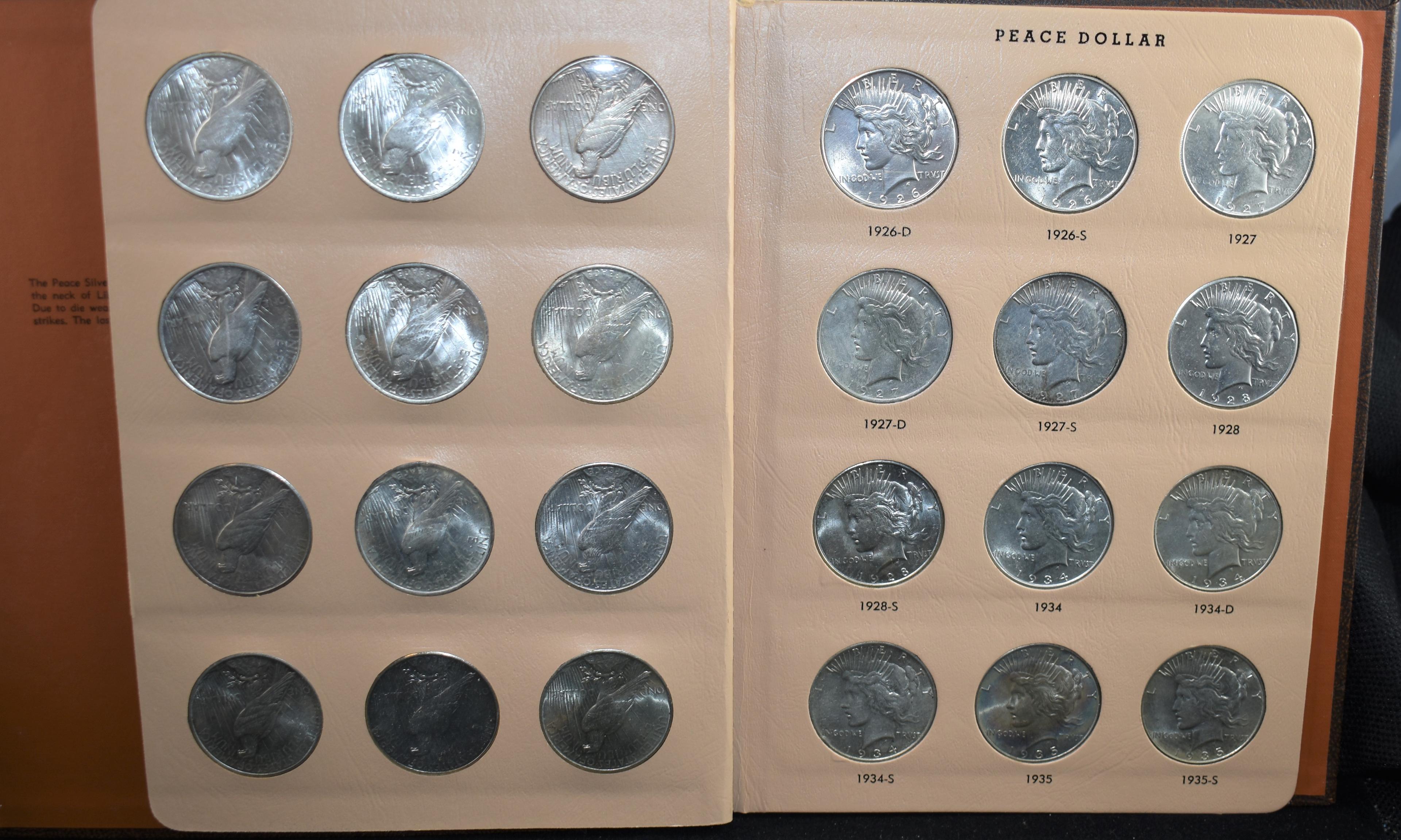 NICE UNC COMPLETE PEACE DOLLAR SET