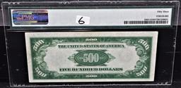 SCARCE $500 FEDERAL RESERVE NOTE PCGS AU53