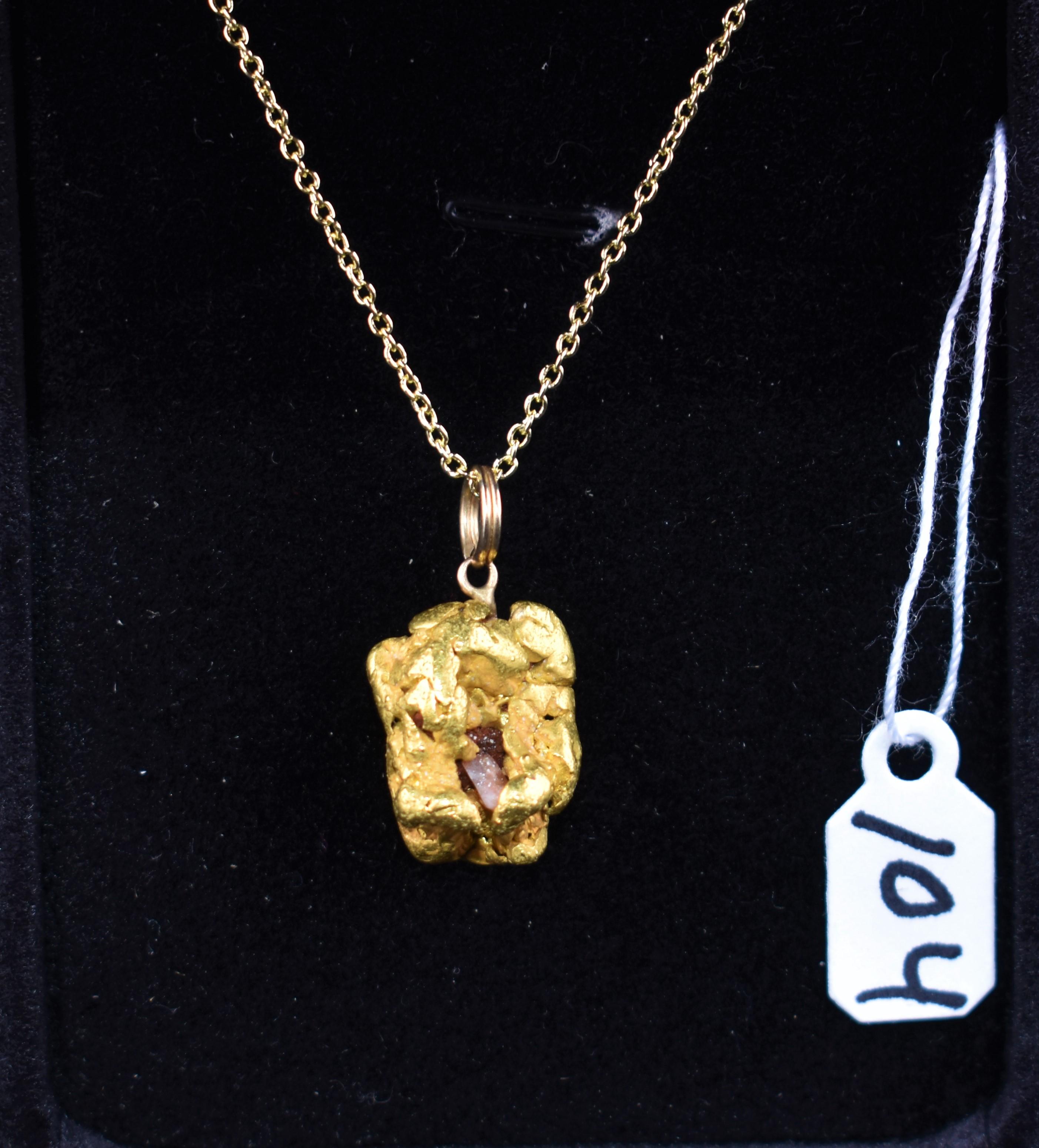 24K NATURAL GOLD NUGGET PENDANT