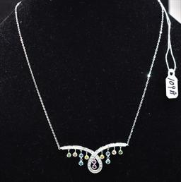 1.32CTTW FANCY COLORED DIAMOND 14K GOLD NECKLACE