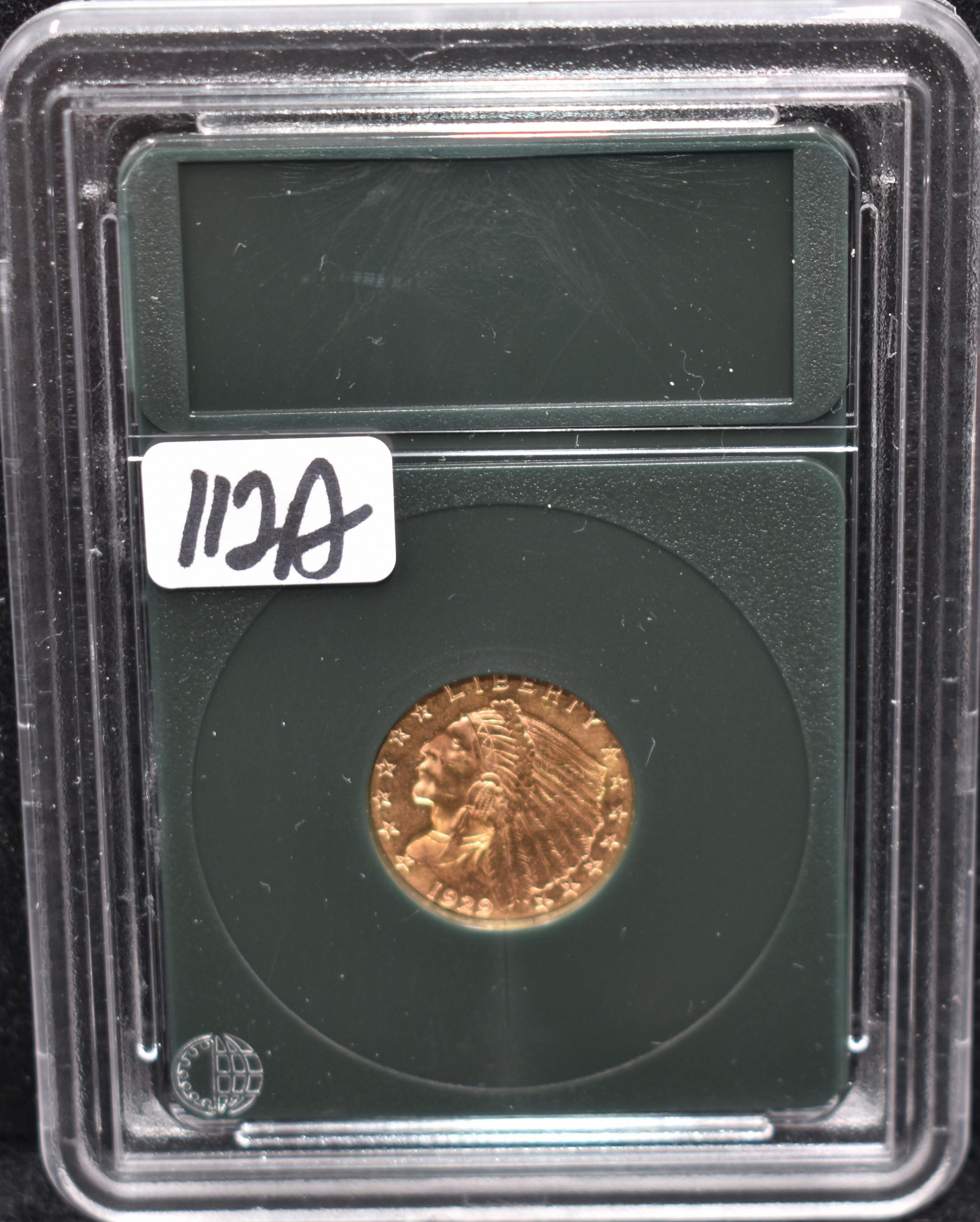 1929 $2 1/2 INDIAN HEAD GOLD COIN