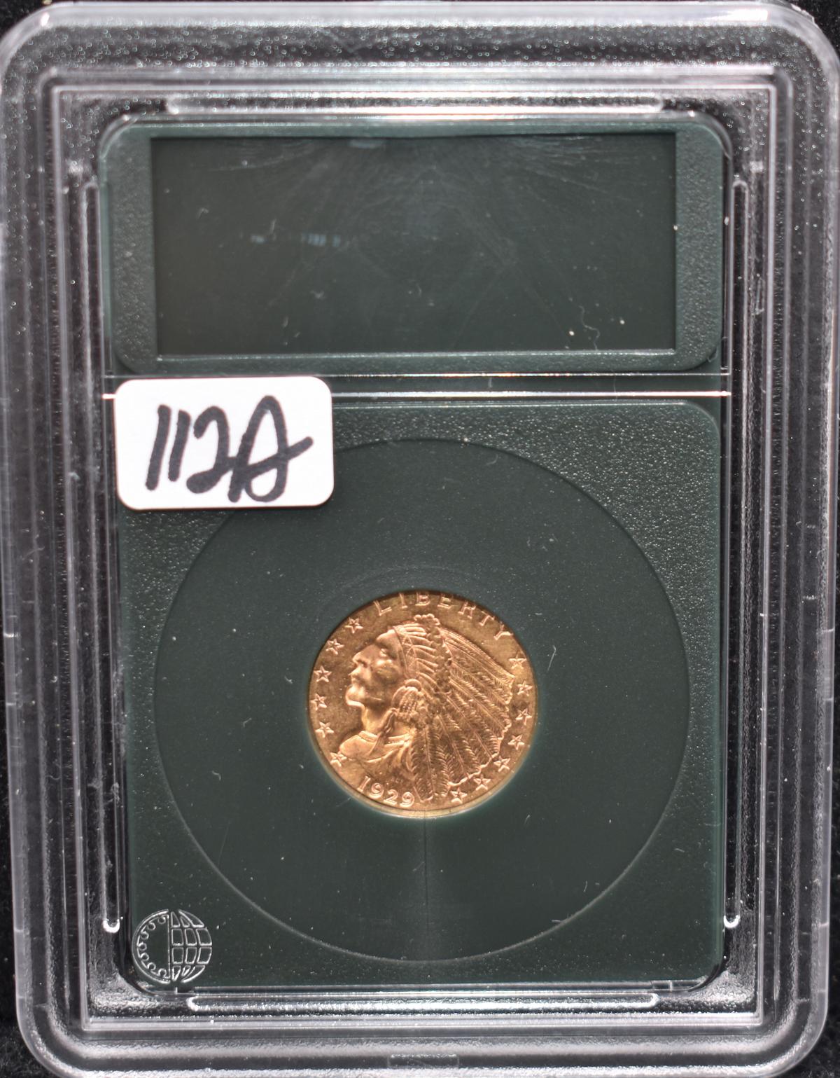 1929 $2 1/2 INDIAN HEAD GOLD COIN