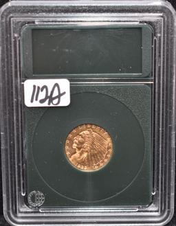 1929 $2 1/2 INDIAN HEAD GOLD COIN