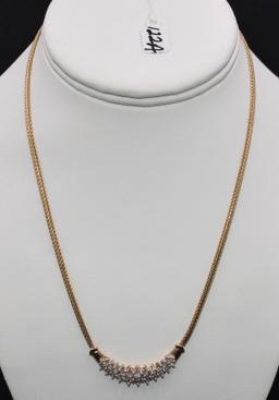 LADIES 132CTTW DIAMOND 14K YELLOW GOLD NECKLACE