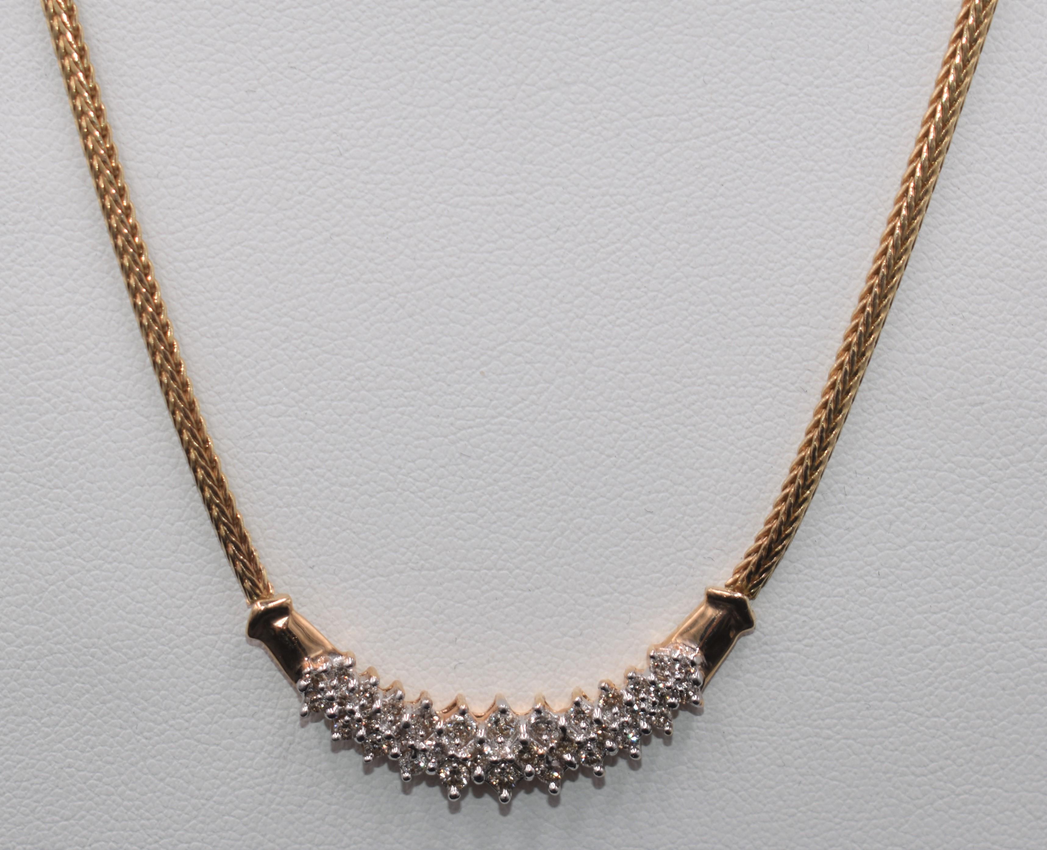 LADIES 132CTTW DIAMOND 14K YELLOW GOLD NECKLACE