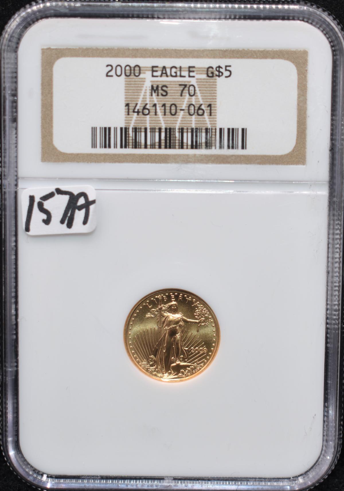 2000 $5 (1/10 OZ) AMERICAN GOLD EAGLE - NGC MS70