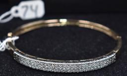 LADIES 1.80CTTW DIAMOND 14K BANGLE BRACELET